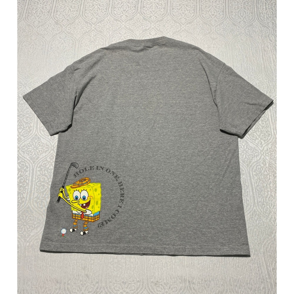 Vintage 2003 SpongeBob SquarePants Golf Graphic T-Shirt Gray Mens‎ XXL